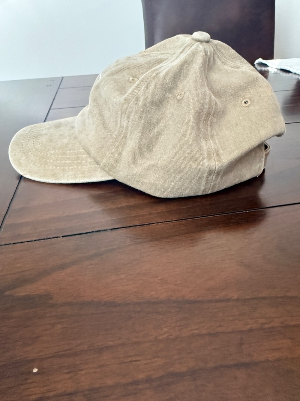 Embroidered Cross Script Baseball Cap - Tan - Picture 2 of 3